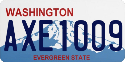 WA license plate AXE1009