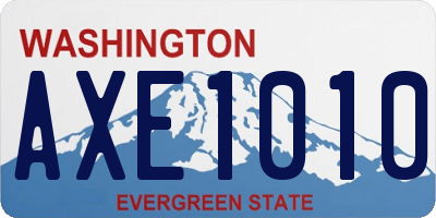 WA license plate AXE1010