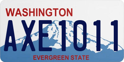 WA license plate AXE1011