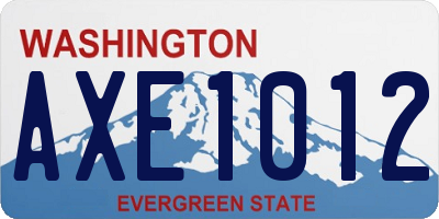 WA license plate AXE1012