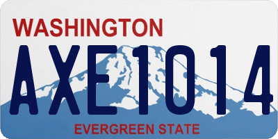 WA license plate AXE1014