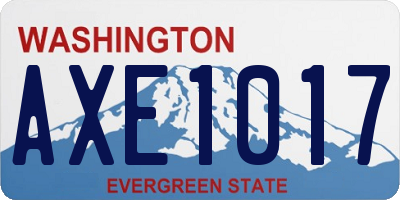 WA license plate AXE1017