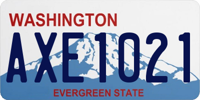 WA license plate AXE1021