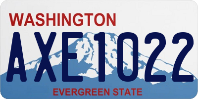 WA license plate AXE1022