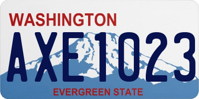 WA license plate AXE1023
