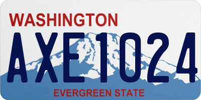 WA license plate AXE1024