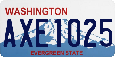 WA license plate AXE1025
