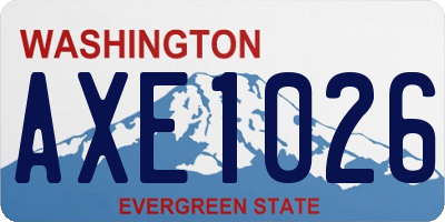 WA license plate AXE1026