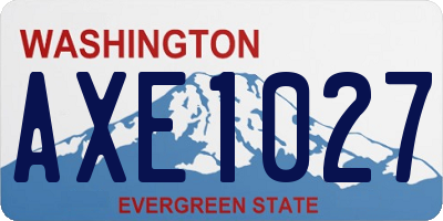 WA license plate AXE1027