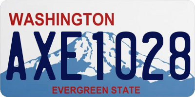 WA license plate AXE1028