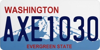 WA license plate AXE1030