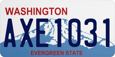 WA license plate AXE1031