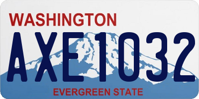 WA license plate AXE1032
