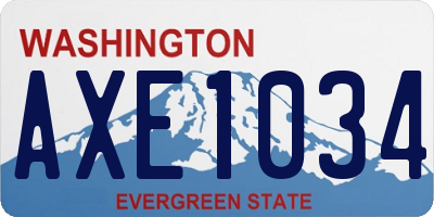 WA license plate AXE1034