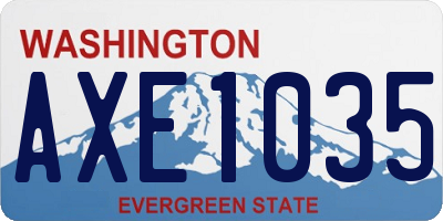 WA license plate AXE1035