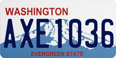 WA license plate AXE1036