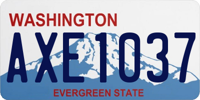 WA license plate AXE1037