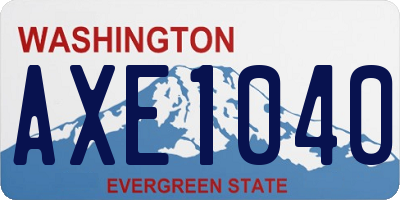 WA license plate AXE1040