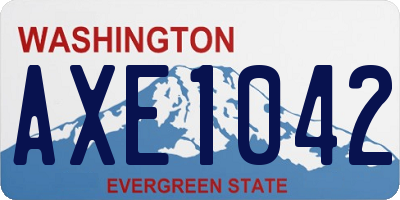 WA license plate AXE1042