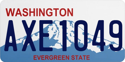 WA license plate AXE1049