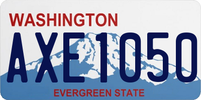 WA license plate AXE1050