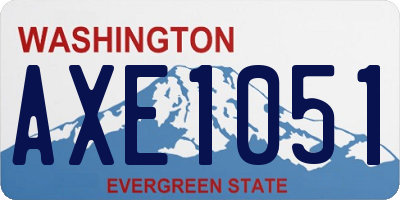WA license plate AXE1051
