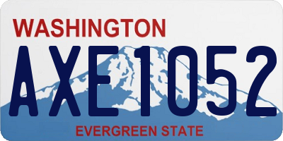 WA license plate AXE1052