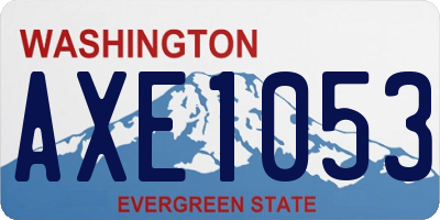 WA license plate AXE1053