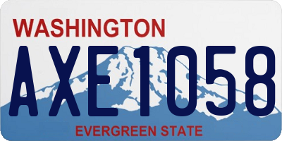 WA license plate AXE1058