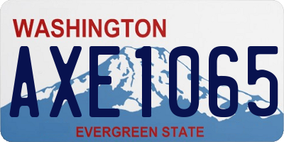 WA license plate AXE1065