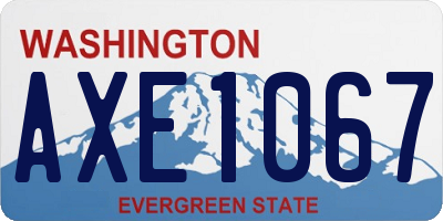 WA license plate AXE1067