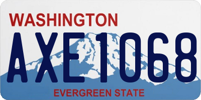WA license plate AXE1068