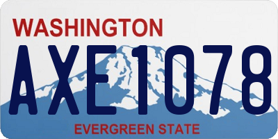 WA license plate AXE1078