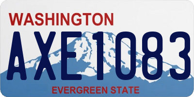 WA license plate AXE1083