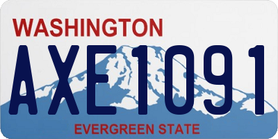WA license plate AXE1091