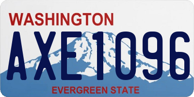 WA license plate AXE1096