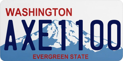 WA license plate AXE1100