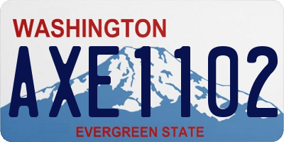 WA license plate AXE1102