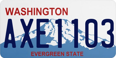 WA license plate AXE1103