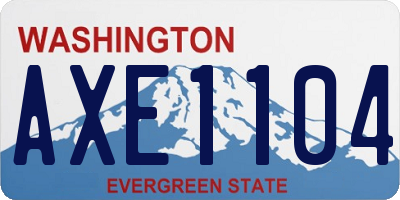 WA license plate AXE1104