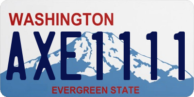 WA license plate AXE1111