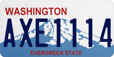 WA license plate AXE1114