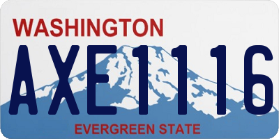 WA license plate AXE1116