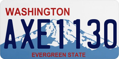 WA license plate AXE1130