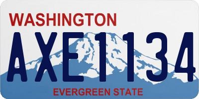 WA license plate AXE1134
