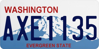 WA license plate AXE1135
