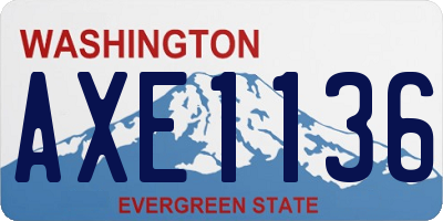 WA license plate AXE1136