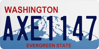 WA license plate AXE1147