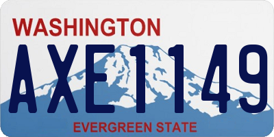 WA license plate AXE1149