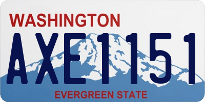 WA license plate AXE1151
